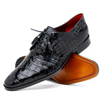 Fitipaldi // Alligator Leather Derby Shoes // Black (US: 9.5)