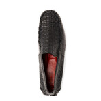 Remo // Caiman Leather Penny Loafers // Black (US: 8.5)