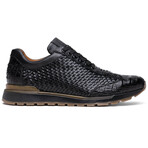 Roma // Caiman Woven Leather Sneaker // Black (US: 9.5)