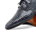 Fitipaldi // Alligator Leather Derby Shoes // Rustic Gray (US: 7)