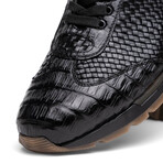 Roma // Caiman Woven Leather Sneaker // Black (US: 9.5)