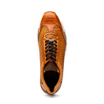 Roma // Caiman Woven Leather Sneaker // Brandy (US: 10)