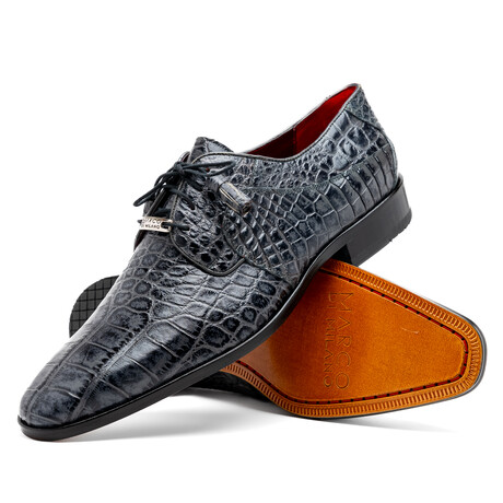 Fitipaldi // Alligator Leather Derby Shoes // Rustic Gray (US: 7)