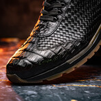 Roma // Caiman Woven Leather Sneaker // Black (US: 9.5)