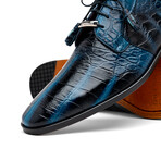 Fitipaldi // Alligator Leather Derby Shoes // Rustic Navy (US: 9.5)