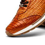 Roma // Caiman Woven Leather Sneaker // Brandy (US: 10)