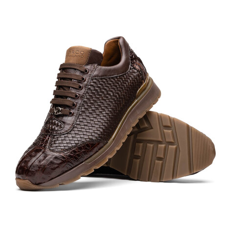 Roma // Caiman Woven Leather Sneaker // Brown (US: 7)