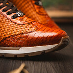 Roma // Caiman Woven Leather Sneaker // Brandy (US: 10)