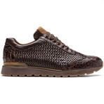 Roma // Caiman Woven Leather Sneaker // Brown (US: 10)