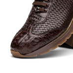 Roma // Caiman Woven Leather Sneaker // Brown (US: 10)