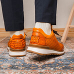 Roma // Caiman Woven Leather Sneaker // Brandy (US: 10)