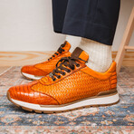 Roma // Caiman Woven Leather Sneaker // Brandy (US: 10)