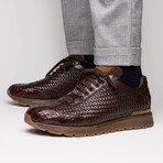 Roma // Caiman Woven Leather Sneaker // Brown (US: 10)