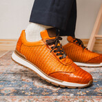 Roma // Caiman Woven Leather Sneaker // Brandy (US: 10)