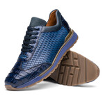 Roma // Caiman Woven Leather Sneaker // Navy (US: 7)