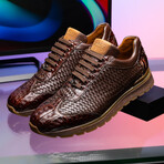 Roma // Caiman Woven Leather Sneaker // Brown (US: 10)