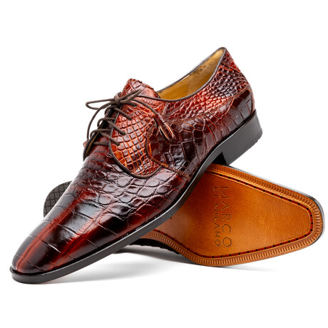 Fitipaldi // Alligator Leather Derby Shoes // Rustic Cognac (US: 7)