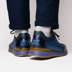 Roma // Caiman Woven Leather Sneaker // Navy (US: 7)