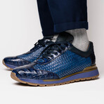 Roma // Caiman Woven Leather Sneaker // Navy (US: 7)