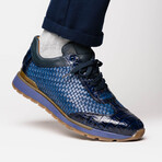 Roma // Caiman Woven Leather Sneaker // Navy (US: 7)