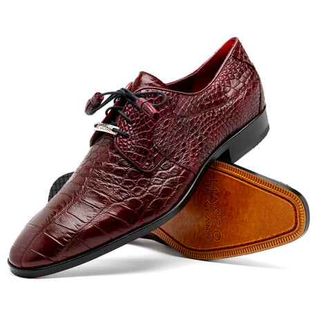 Fitipaldi // Alligator Leather Derby Shoes // Wine (US: 7)