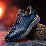 Roma // Caiman Woven Leather Sneaker // Navy (US: 7)