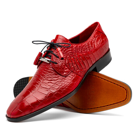 Fitipaldi // Alligator Leather Derby Shoes // Red (US: 7)