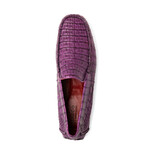 Remo // Caiman Leather Penny Loafers // Purple (US: 10.5)