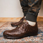 Kratos // Caiman Leather Sneakers // Brown (US: 8.5)