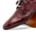 Fitipaldi // Alligator Leather Derby Shoes // Wine (US: 7.5)