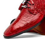 Fitipaldi // Alligator Leather Derby Shoes // Red (US: 8.5)