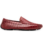 Remo // Caiman Leather Penny Loafers // Wine (US: 10.5)