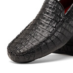 Remo // Caiman Leather Penny Loafers // Black (US: 8.5)