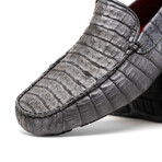 Remo // Caiman Leather Penny Loafers // Gray (US: 8)