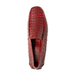 Remo // Caiman Leather Penny Loafers // Wine (US: 10.5)