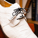 Fitipaldi // Alligator Leather Derby Shoes // White (US: 9)