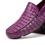 Remo // Caiman Leather Penny Loafers // Purple (US: 10.5)