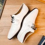 Fitipaldi // Alligator Leather Derby Shoes // White (US: 9)