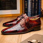 Fitipaldi // Alligator Leather Derby Shoes // Rustic Cognac (US: 8.5)