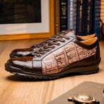 Cairo // Alligator Leather Sneakers // Brown + Orix (US: 9.5)