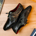 Fitipaldi // Alligator Leather Derby Shoes // Olive (US: 7.5)