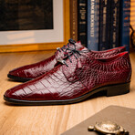 Fitipaldi // Alligator Leather Derby Shoes // Wine (US: 7.5)