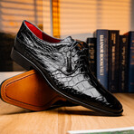 Fitipaldi // Alligator Leather Derby Shoes // Black (US: 9.5)