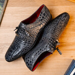 Fitipaldi // Alligator Leather Derby Shoes // Rustic Gray (US: 7)