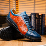 Cairo // Alligator Leather Sneakers // Blue Jean + Honey (US: 9)