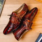 Fitipaldi // Alligator Leather Derby Shoes // Rustic Cognac (US: 8.5)