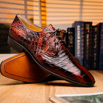 Fitipaldi // Alligator Leather Derby Shoes // Rustic Cognac (US: 8.5)