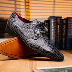 Fitipaldi // Alligator Leather Derby Shoes // Rustic Gray (US: 7)