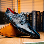 Fitipaldi // Alligator Leather Derby Shoes // Rustic Navy (US: 9.5)