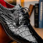 Fitipaldi // Alligator Leather Derby Shoes // Black (US: 9.5)